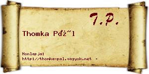 Thomka Pál névjegykártya